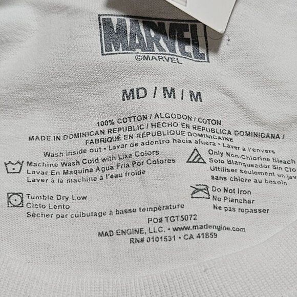Marvel Comics Spider-Man Graphic T-Shirt Mens Size Medium White Short Sleeve - Picture 4 of 5